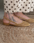 Scarpe Slingback Senape