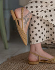 Scarpe Slingback Senape