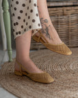 Scarpe Slingback Senape