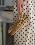 Scarpe Slingback Senape