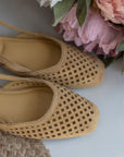 Scarpe Slingback Senape