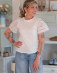 T-shirt manica Sangallo