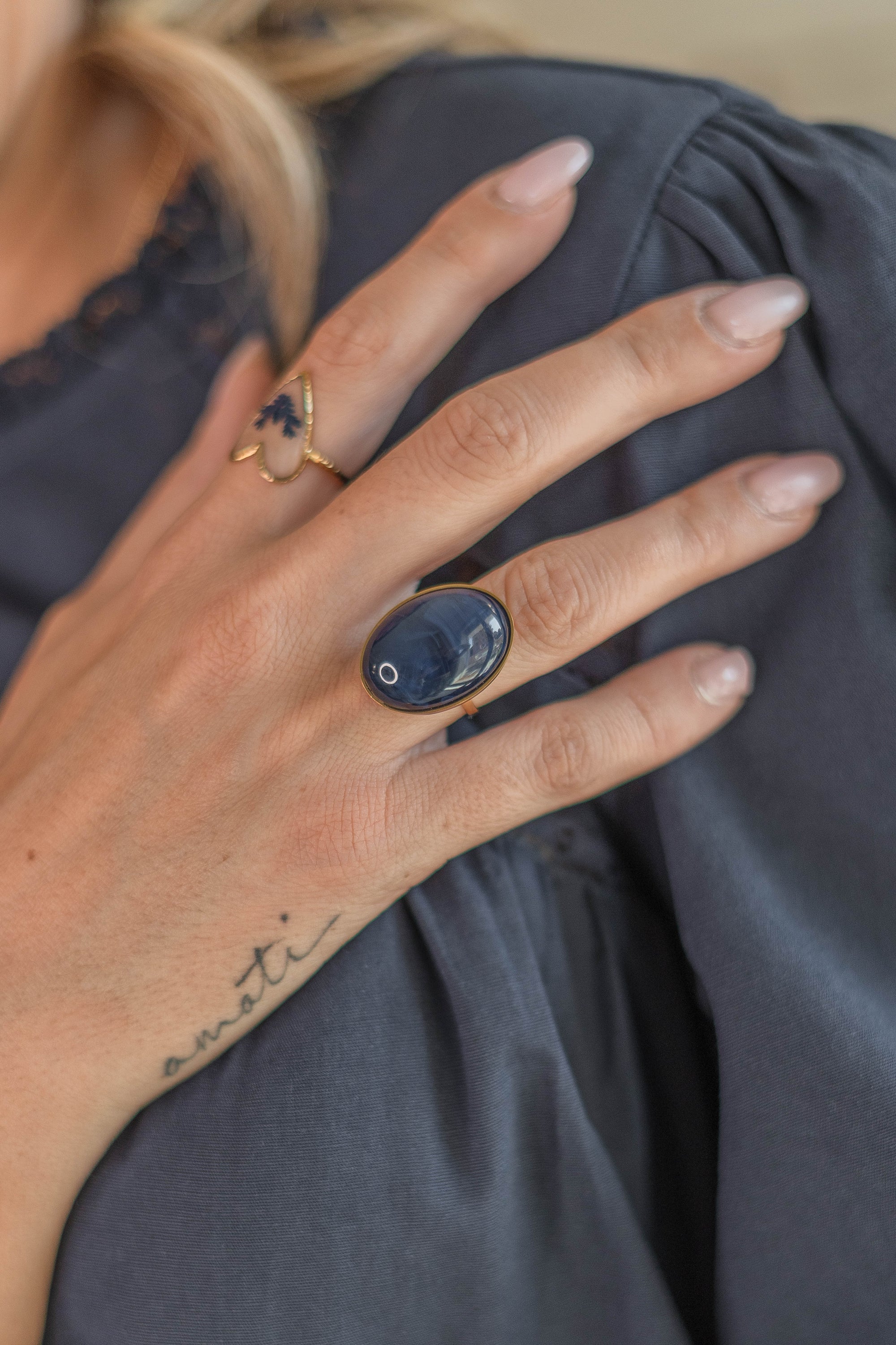 Anello Pietra Ovale