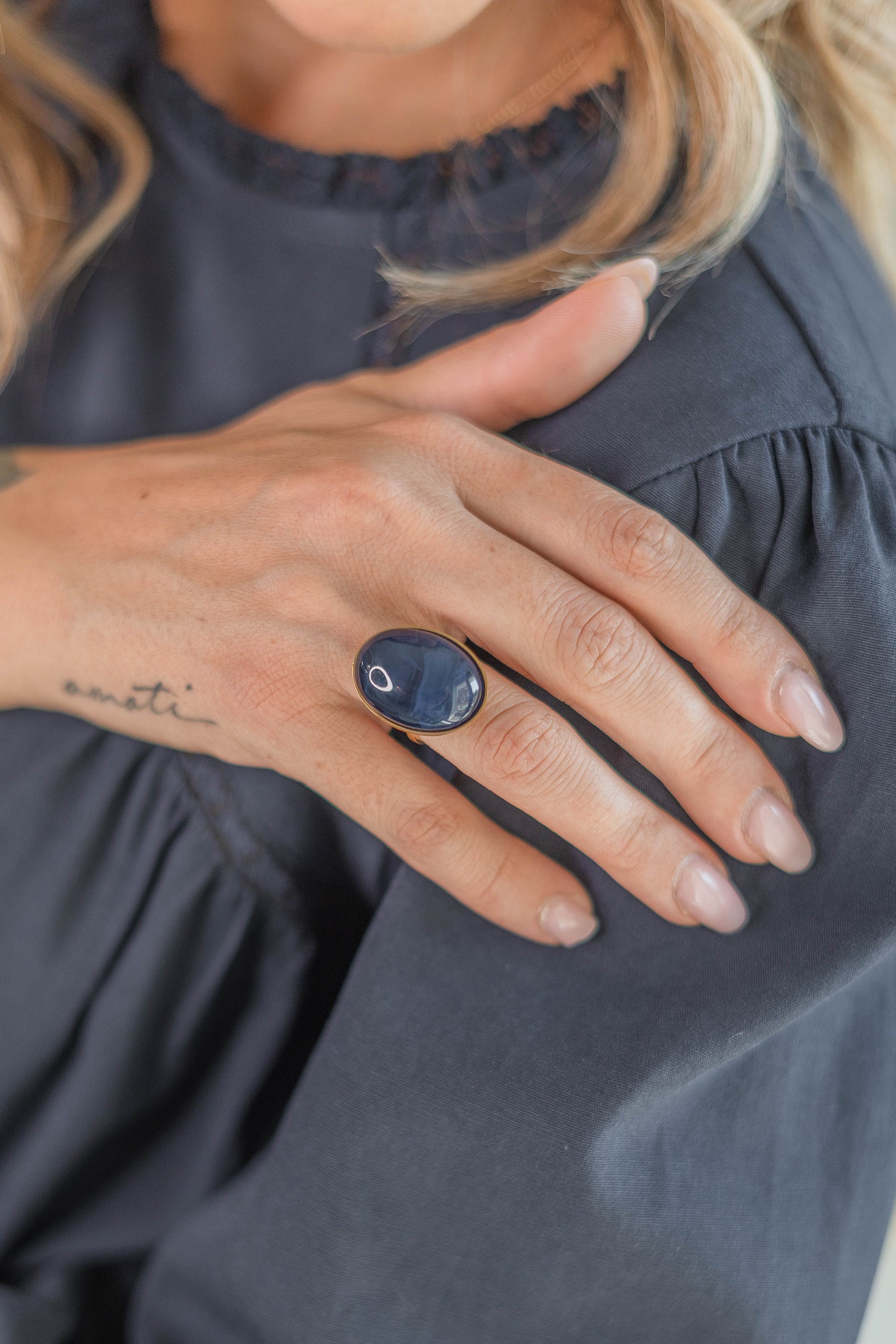 Anello Pietra Ovale