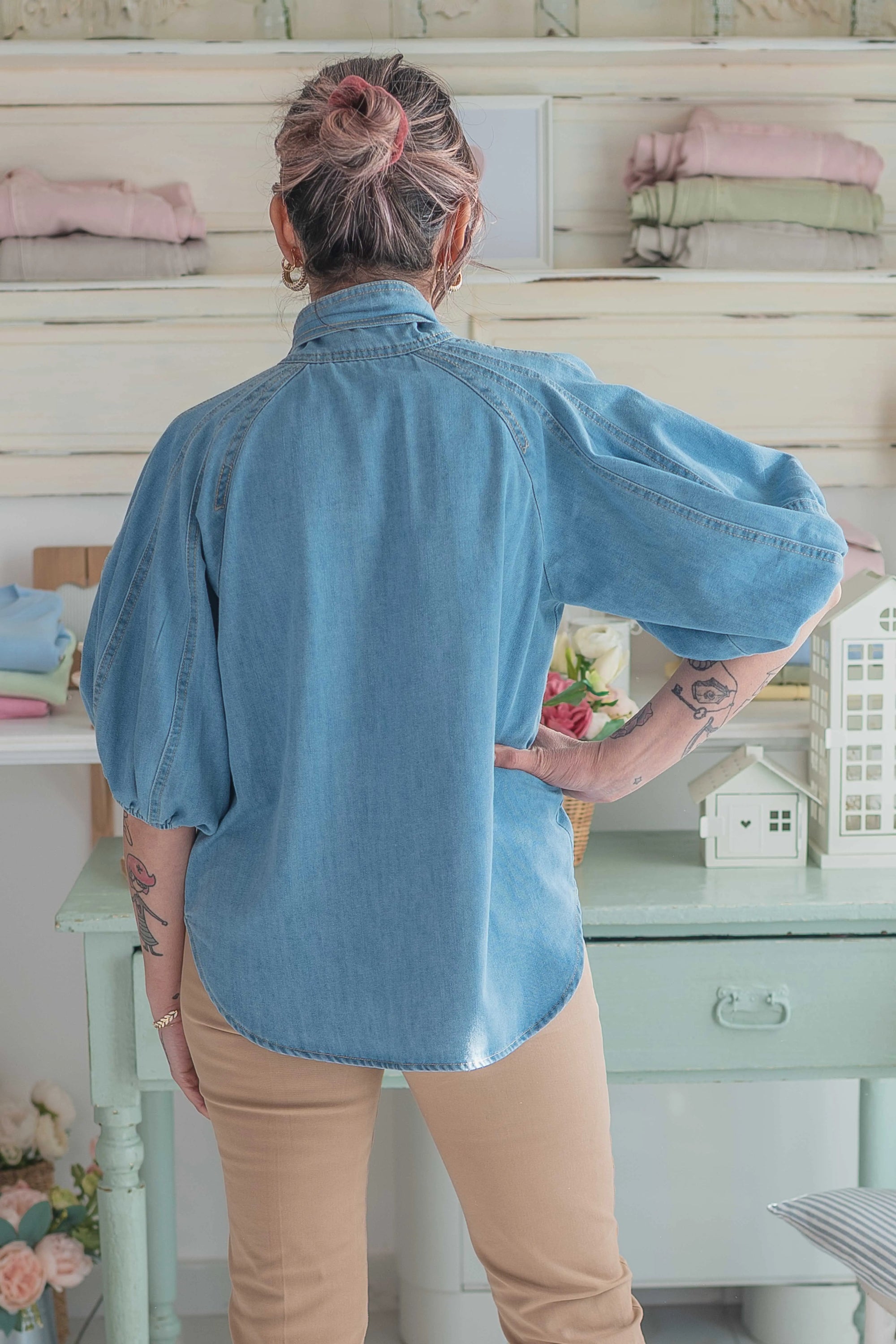Camicia Jeans Fiocco Sogna con Fabula