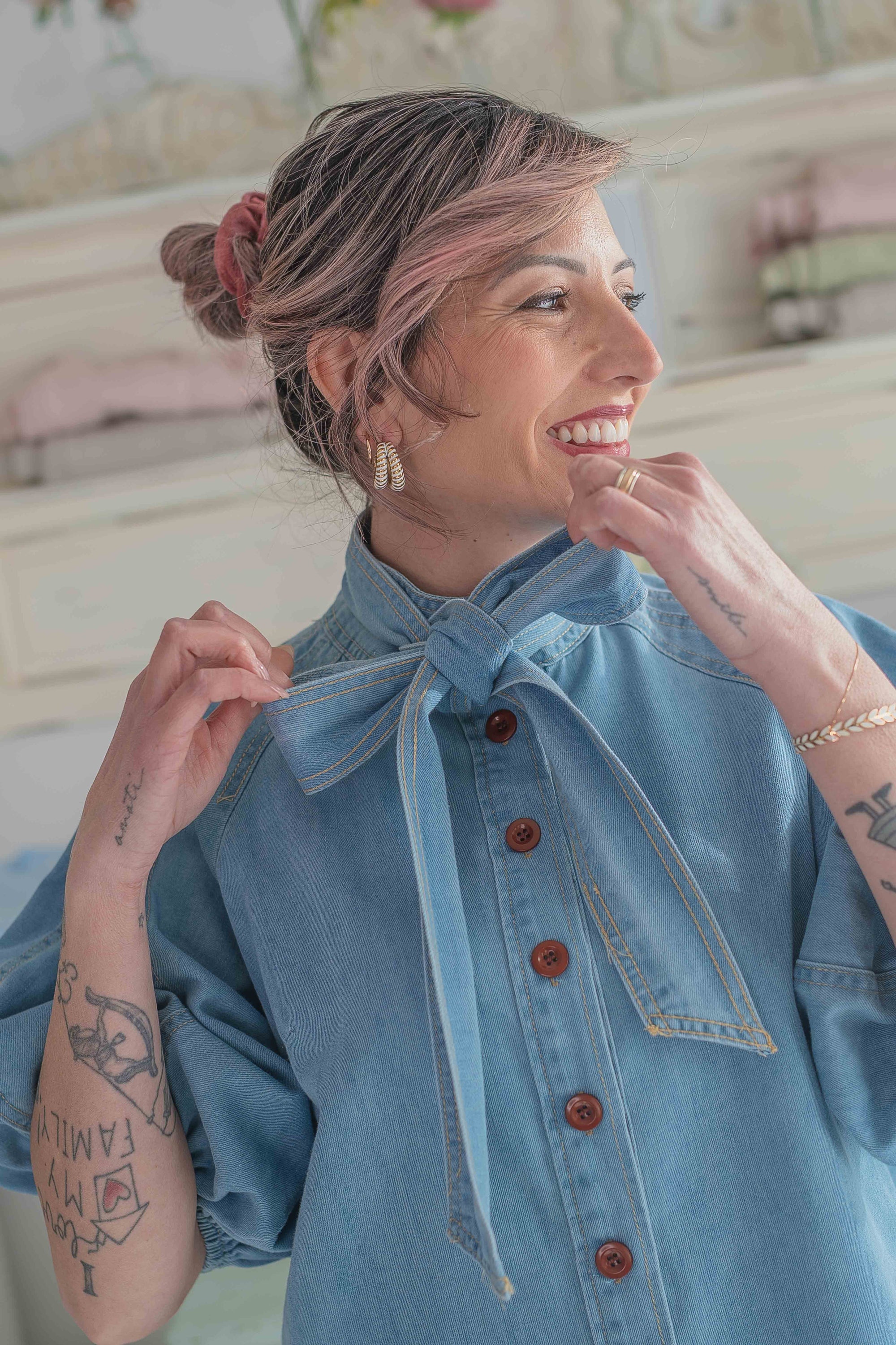 Camicia Jeans Fiocco Sogna con Fabula