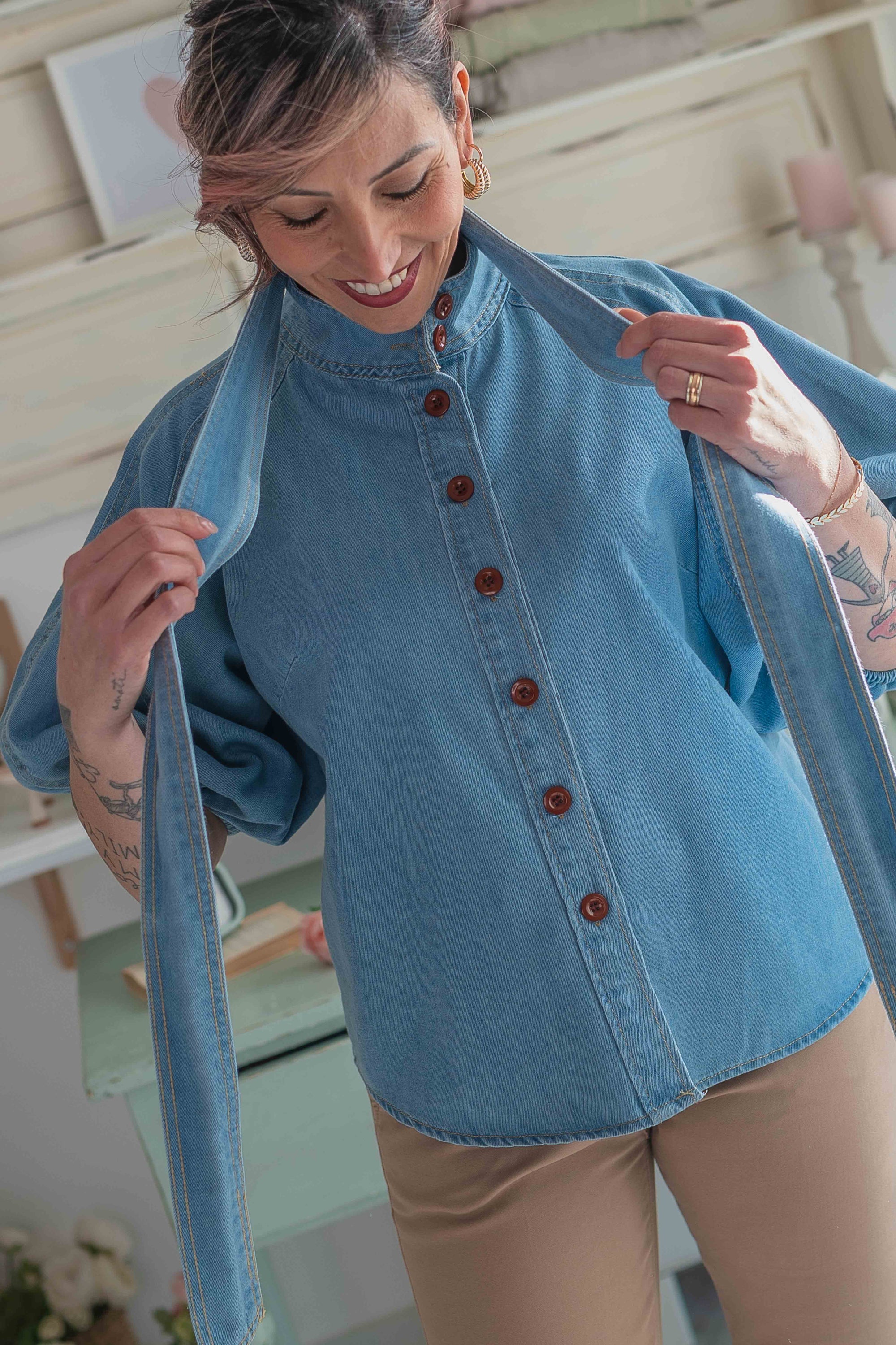 Camicia Jeans Fiocco Sogna con Fabula