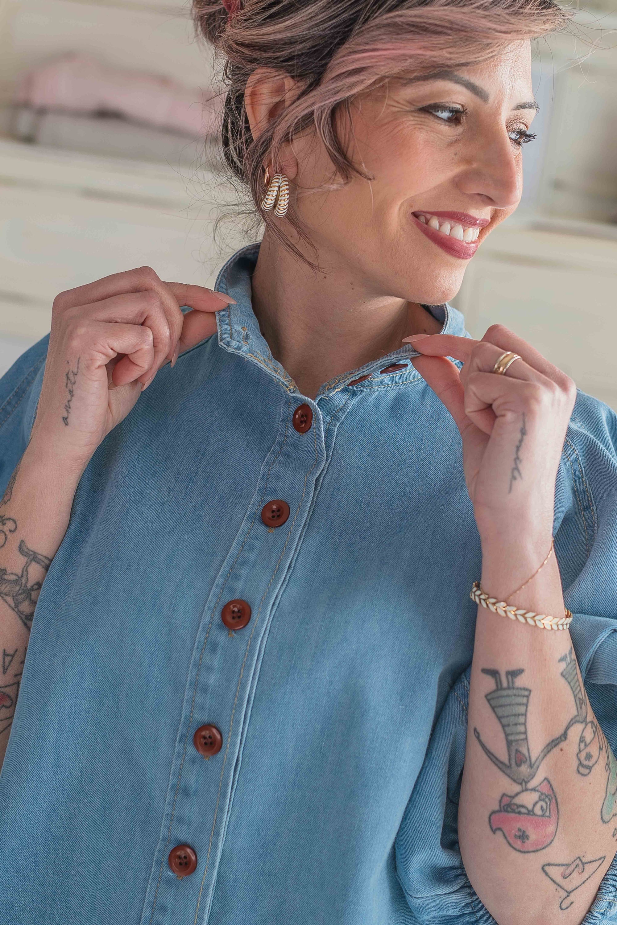 Camicia Jeans Fiocco Sogna con Fabula