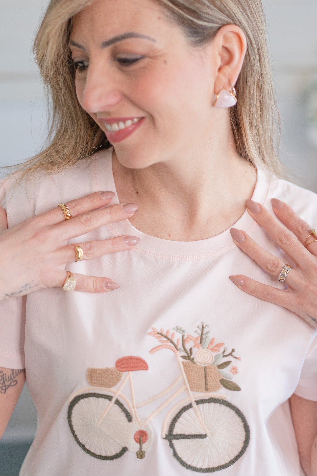 T-shirt Bici in Fiore