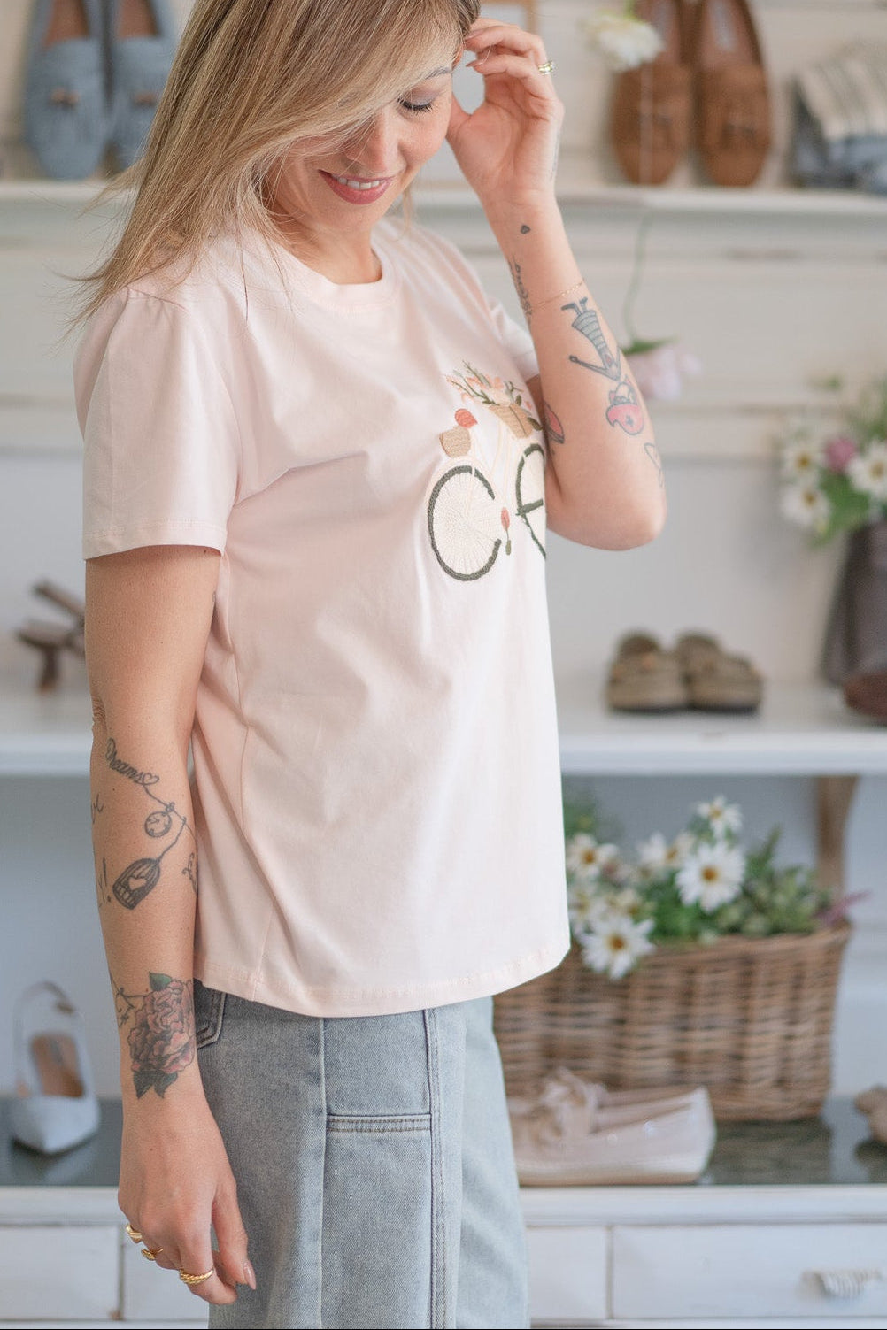 T-shirt Bici in Fiore