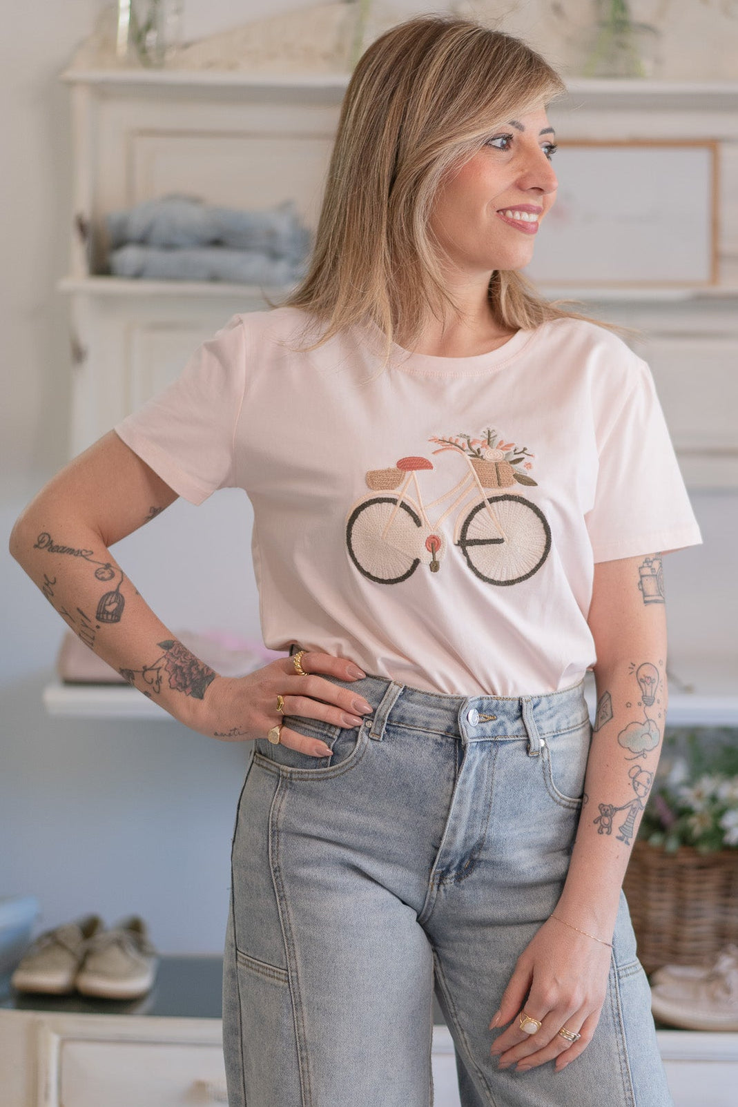 T-shirt Bici in Fiore