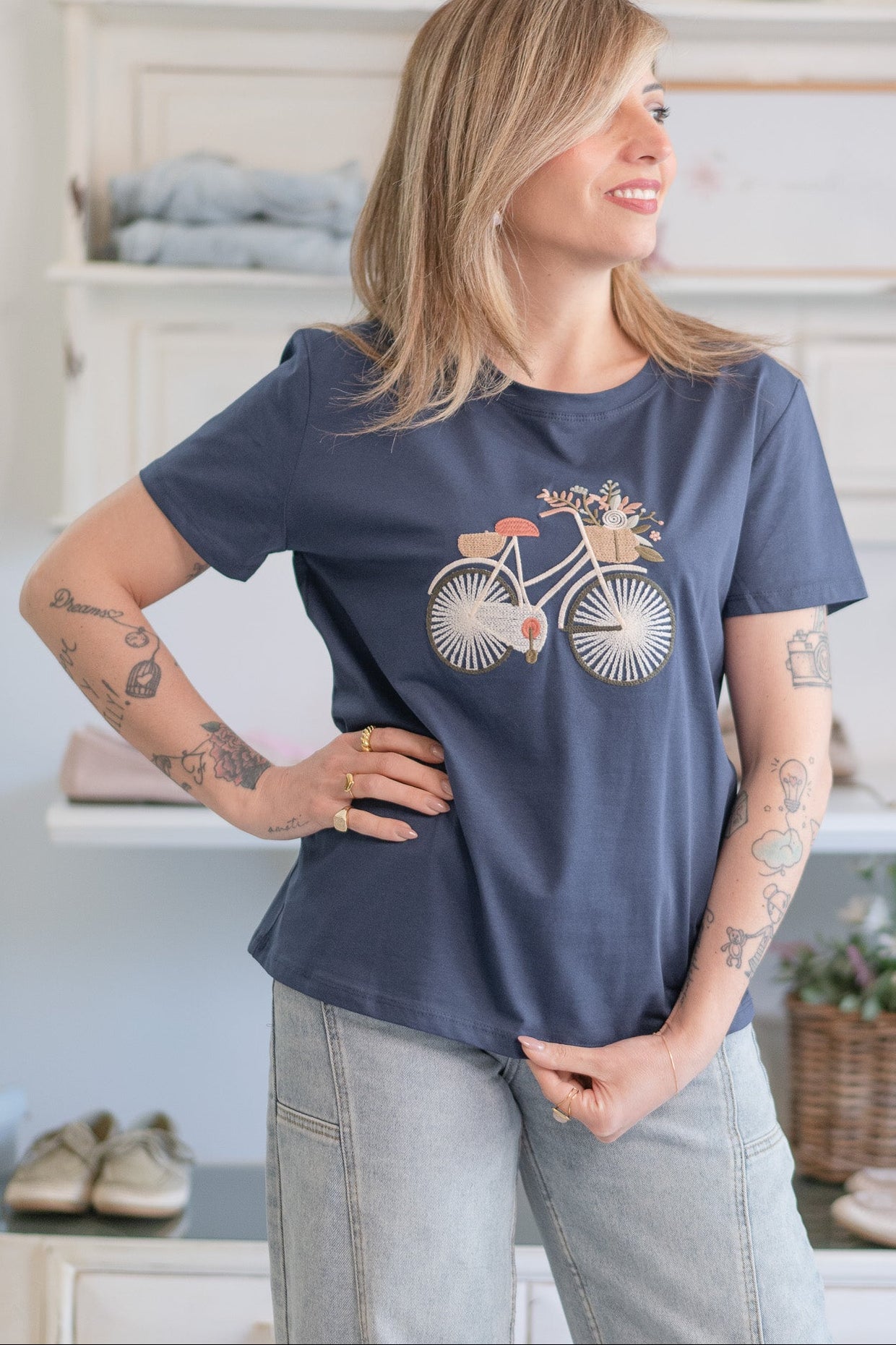 T-shirt Bici in Fiore