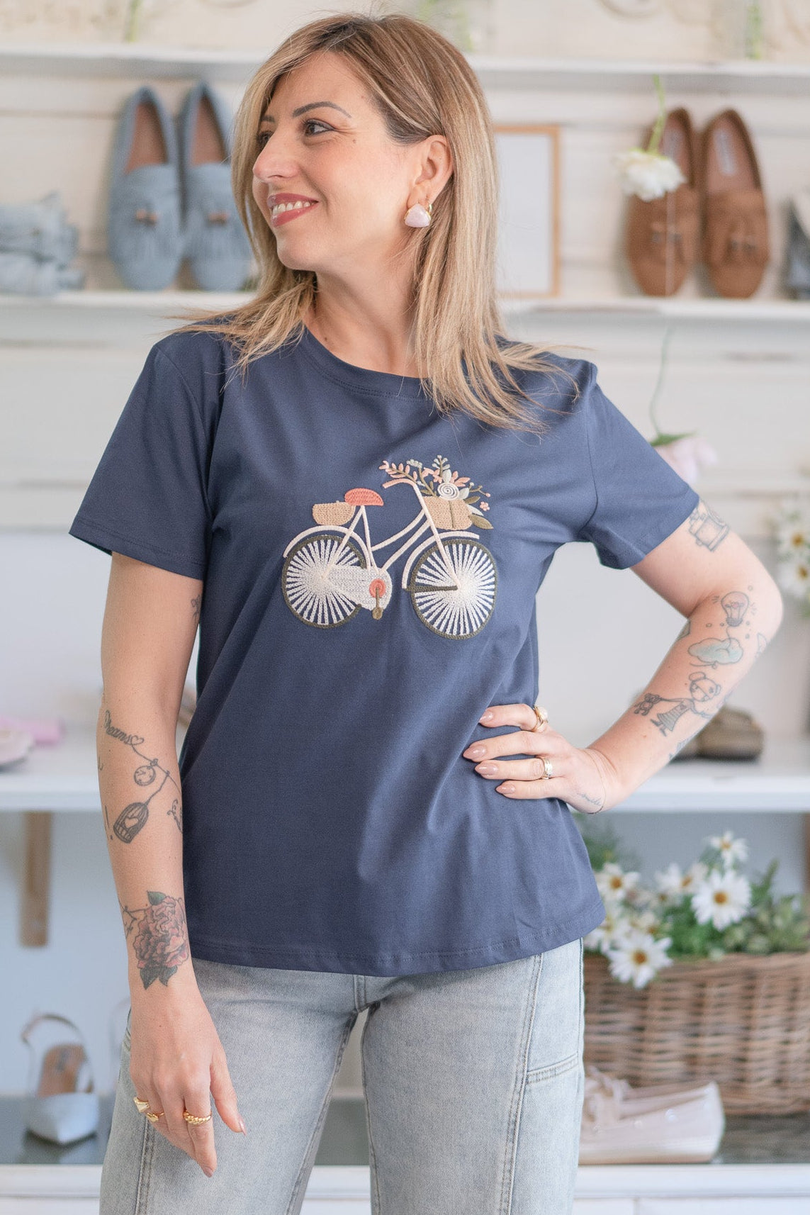 T-shirt Bici in Fiore