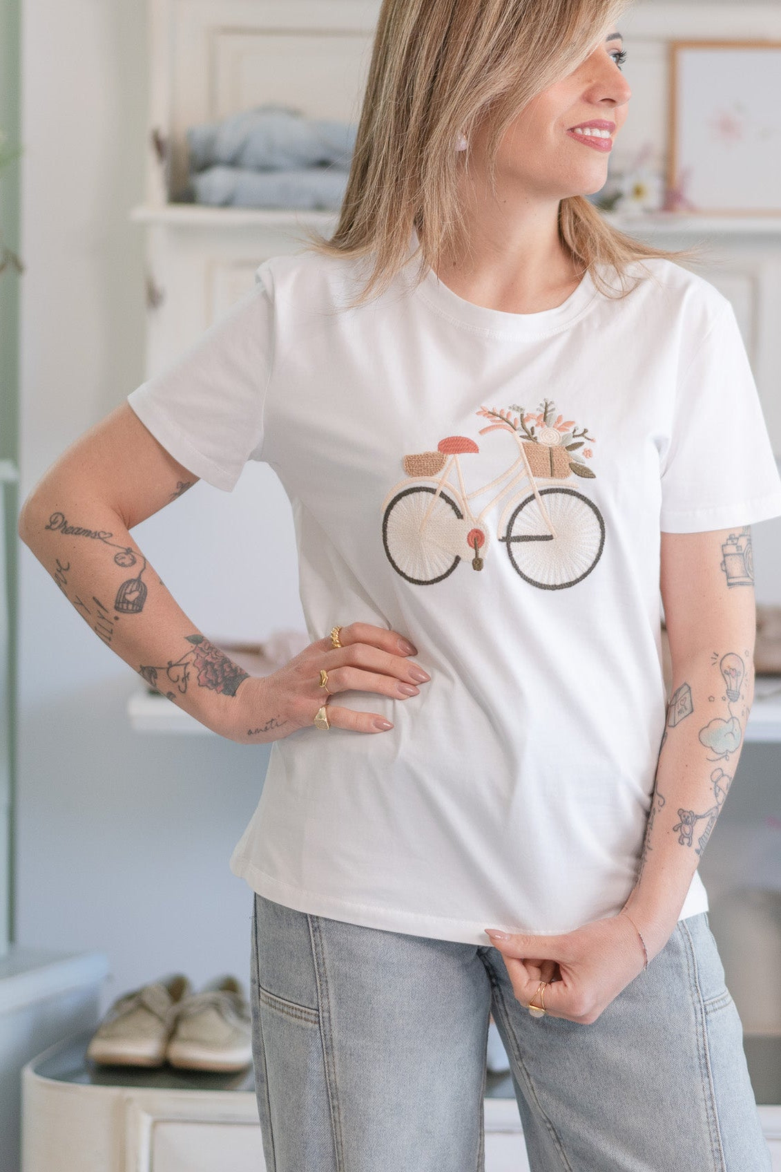 T-shirt Bici in Fiore