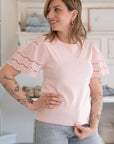 T-shirt manica Sangallo