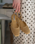 Scarpe Slingback Senape