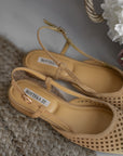 Scarpe Slingback Senape