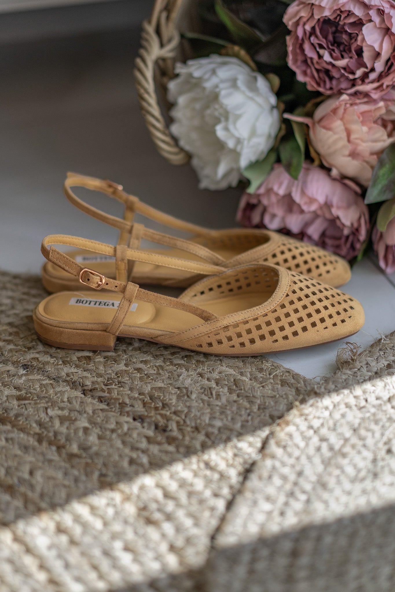 Scarpe Slingback Senape