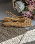 Scarpe Slingback Senape