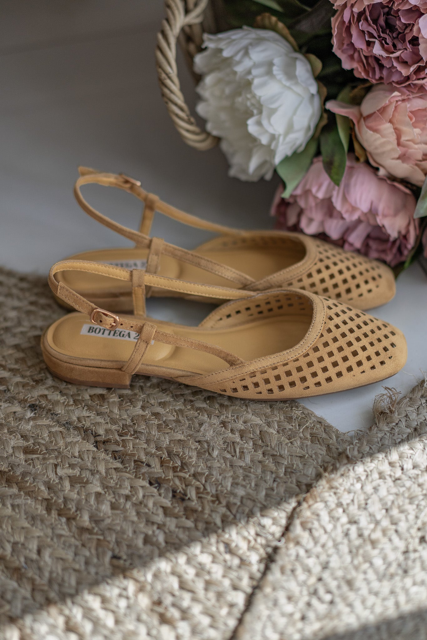 Scarpe Slingback Senape