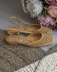 Scarpe Slingback Senape