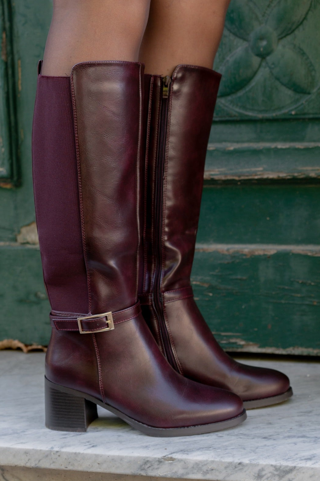 Stivali Serafina wine, modello 6513